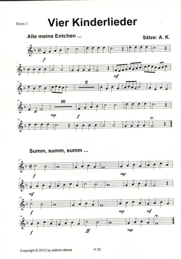 Kummerländer, Andreas - Vier leichte Kinderlieder für das junge